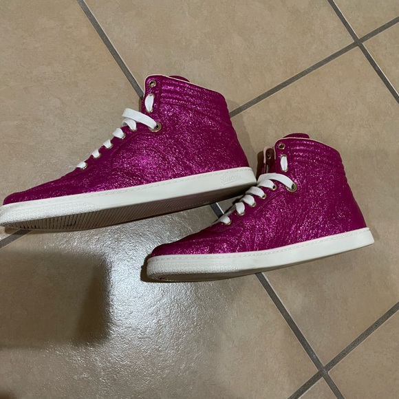 Gucci Metallic Cracked Calfskin Galassia Fuchsia - Picture 4 of 11